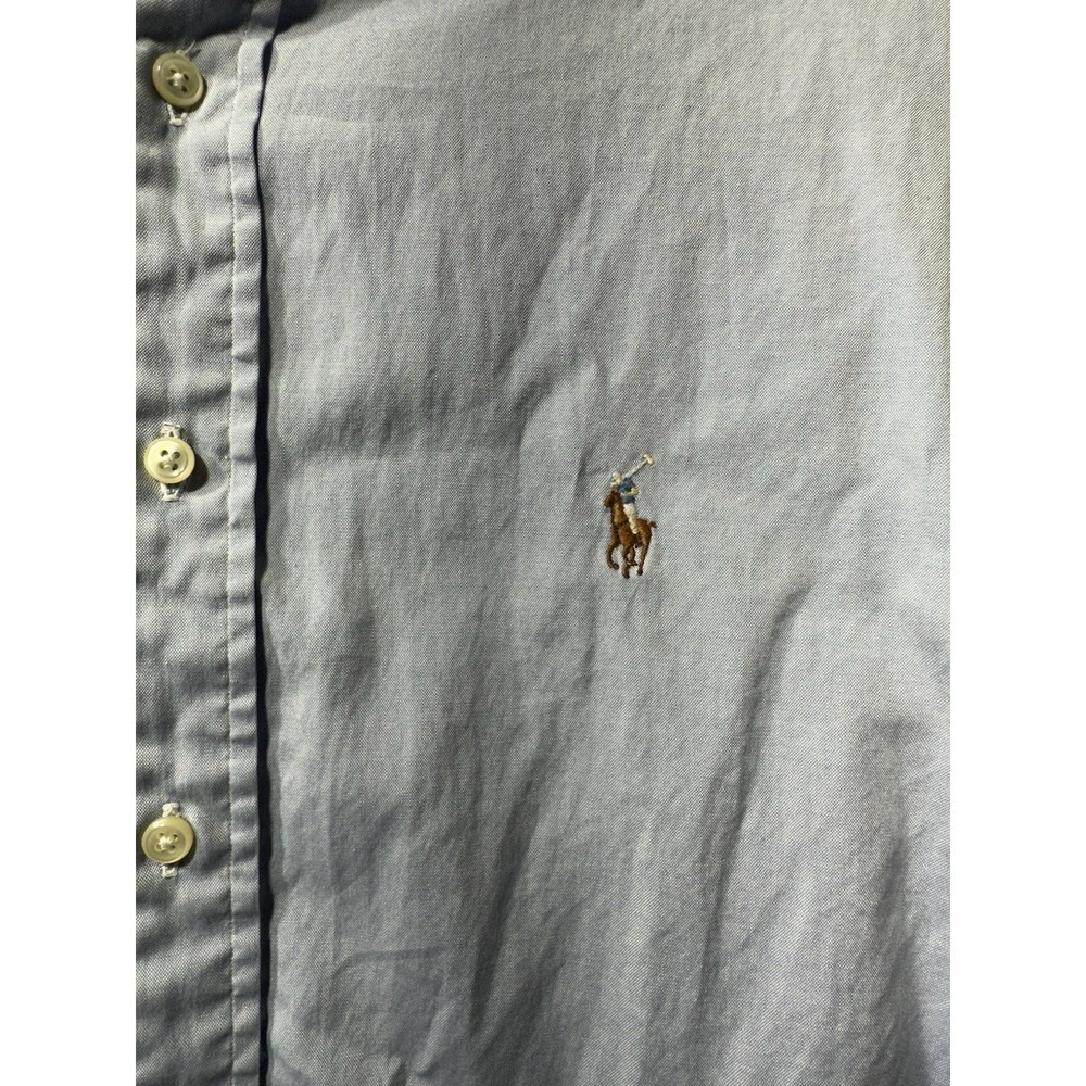 Ralph Lauren 16.5-35  men's YARMOUTH OXFORD blue long sleeve button down shirt - Picture 3 of 5